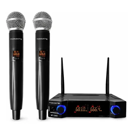 Kit 2 Microfone Sem Fio 50m Profissional Digital 16 Canais