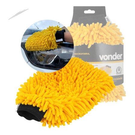 Luva De Microfibra Automotiva Lavagem Carro bicicleta moto Cor Amarelo Luva De Microfibra Automotiva Lavagem Carro bicicleta moto Cor Amarelo