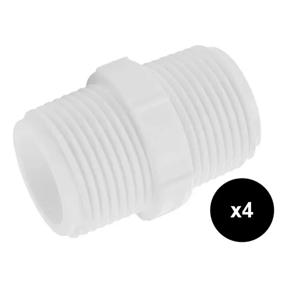 Niple Pvc Corrido Con Rosca 1/2 PuLG X4uni