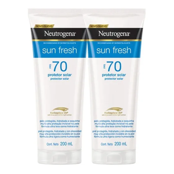 Kit Com 2 Protetores Solar Neutrogena Sun Fresh Corpo Fps 70