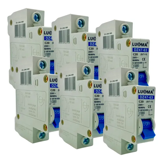 Disjuntor Em Atacado Din Unipolar Kit C/6 Un De 6a Até 63a
