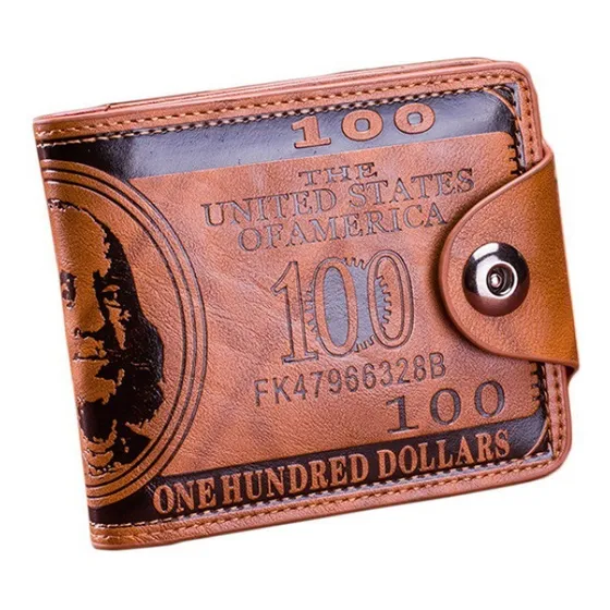 Cartera Dollar Wallet Personalizada Con Hebilla Para Hombre
