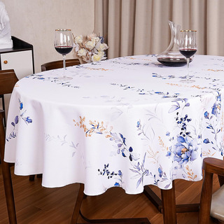 Mantel Ovalado Azul Floral 152x213 Cm Vintage Para Picnic Y Mantel Ovalado Azul Floral 152x213 Cm Vintage Para Picnic Y