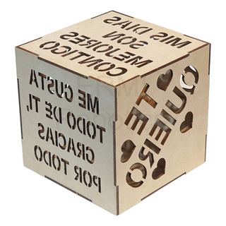 Cubo De Luz Mdf Proyector Lampara Personalizada Texto/figura Cubo De Luz Mdf Proyector Lampara Personalizada Texto/figura