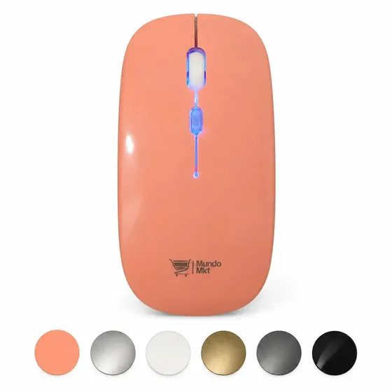 Mouse Inalámbrico MKT RGB Silencioso y Recargable con Doble Conexión Bluetooth para PC
