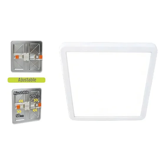 Luminario Led Empotrado Cuadrado Con Base Ajustable 12w Color Blanco