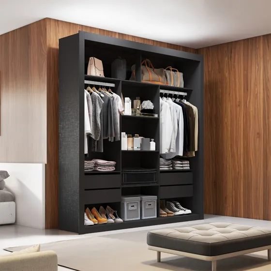 Vestidor Closet Estantería Con Cajones Percheros Organizador