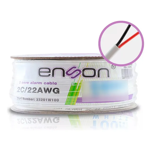 Cable De Alarma 100m 2hilos Cal.22 Interior C33201w100 Enson