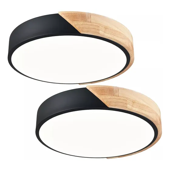  Set X2 Plafón Lámpara Techo Led Estilo Nórdico 24w Montaje 