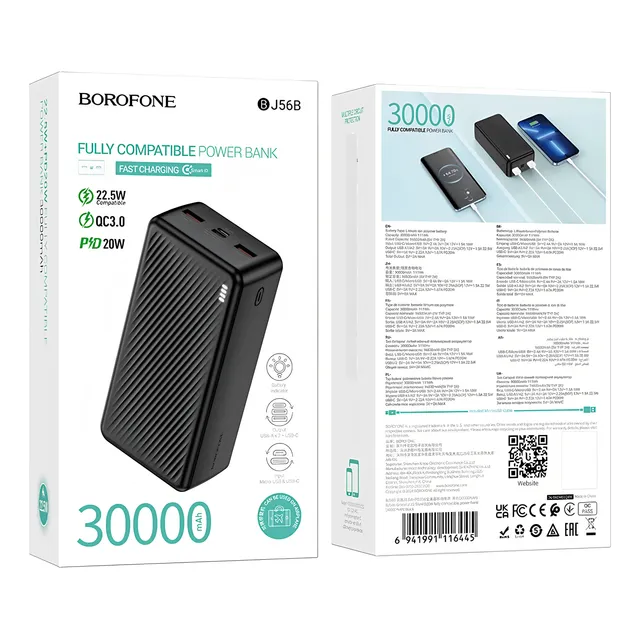Cargador Bateria Externa Portatil Power Bank 30000 Mah