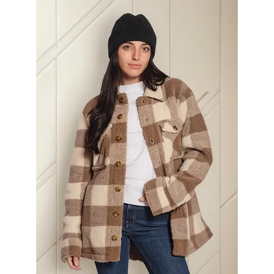 Campera Volcom Silent Sherpa Mujer Corderito Oversize