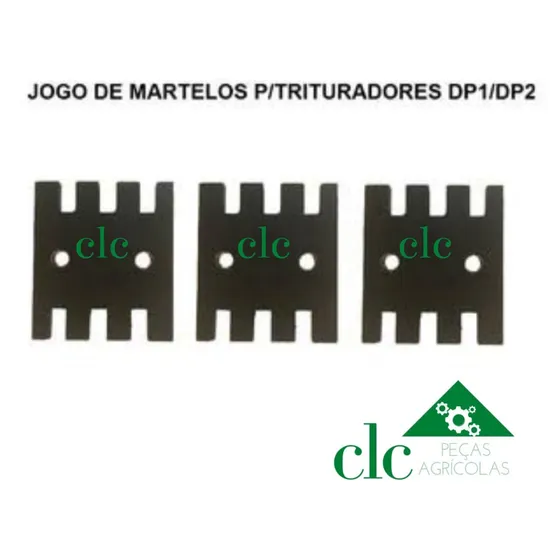 Jogo De Martelo Para Triturador Dp1 E Dp2 - 3 Peças 