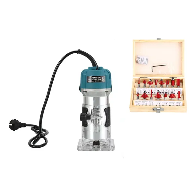Kit Fresadora Router Tupi 33000rpm Toma 1/4 + Set 15 Brocas