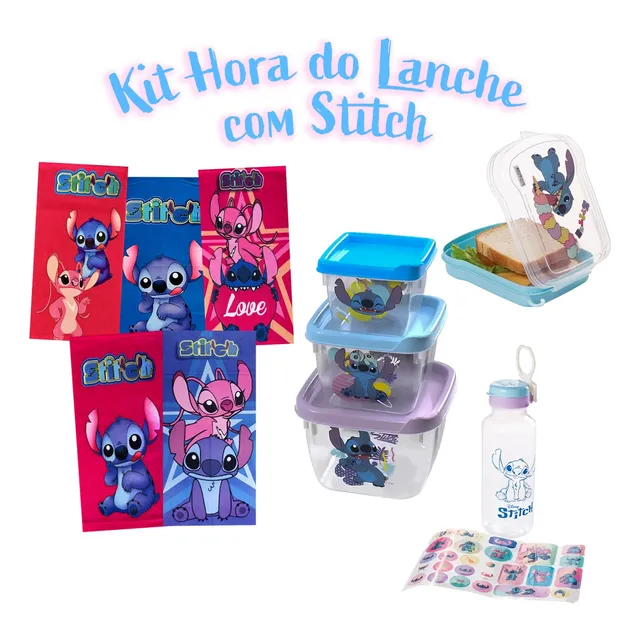 Kit Hora Do Lanche Stitch Com 6 Lindos Itens