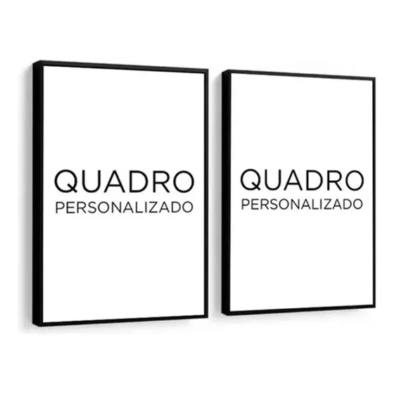 Kit 2 Quadro Decorativo Personalizado Com Moldura E Vidro