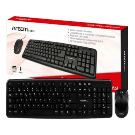Combo Teclado Y Mouse Argom Alambrico Español Argkb7418 Acme