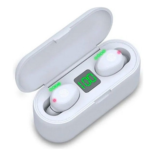 Auriculares F9 Tws 5.0 Inalámbrico Bluetooth Touch Digital Color Blanco Luz Verde Auriculares F9 Tws 5.0 Inalámbrico Bluetooth Touch Digital Color Blanco Luz Verde