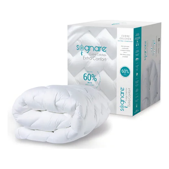Sognare® Cubre Colchón Extra Confort Tamaño Individual Color Blanco