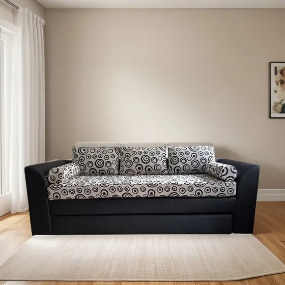 Divan Con Carro Automatico Chenille Cama Muebles Oasis Promo