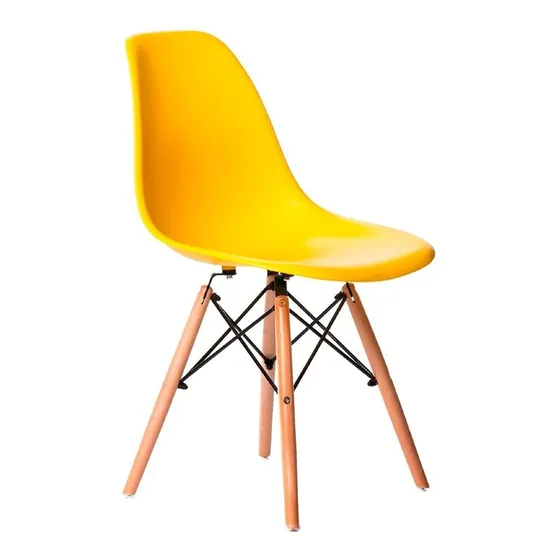 Set de 4 sillas Charles Eames Eiffel amarillas