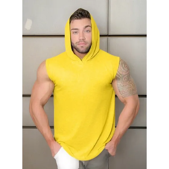 Camisa Machao Regata Masculina Com Capuz Musculação Com Toca