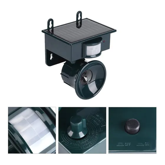 Repelente Solar Ultrassonico  Sensor Ante Praga Ratos Pombos