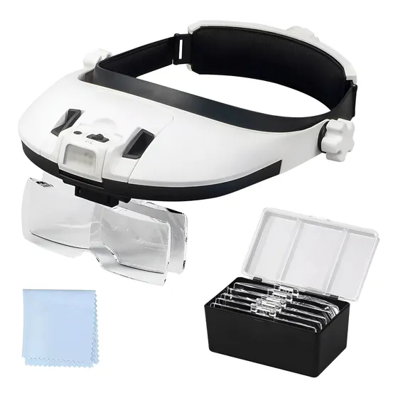 Lupa Vincha Binocular Con Doble Luz Led Electrónica