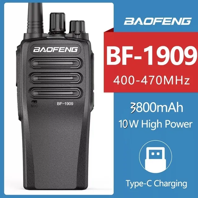 Radio Baofeng Bf-1909 Uhf 400-480 10w Bateria 3800mha 16ch