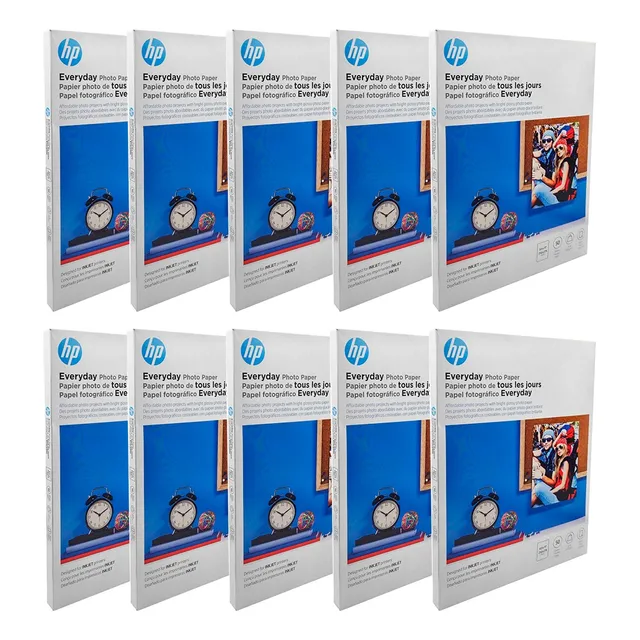 Kit 10 Papel Fotografico Hp Q8723a 50 Hjs 8.5x11 200g/m Blan