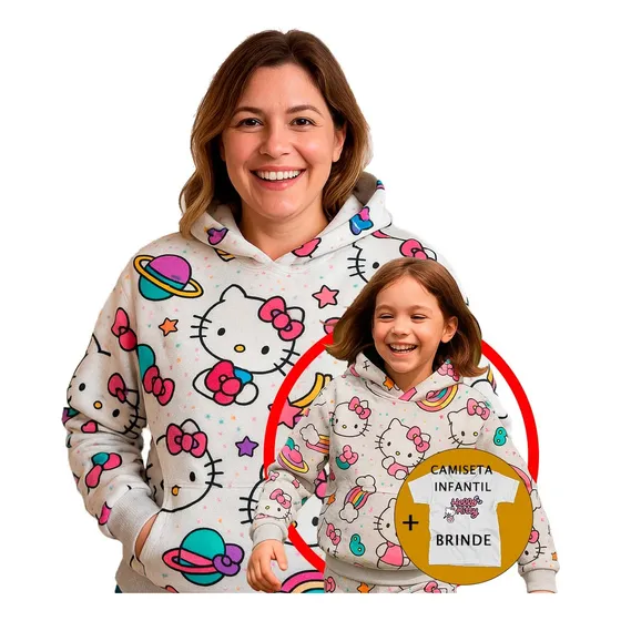 Kit 2 Blusa Moletom Infantil E Adulto Combinando + Brinde #1