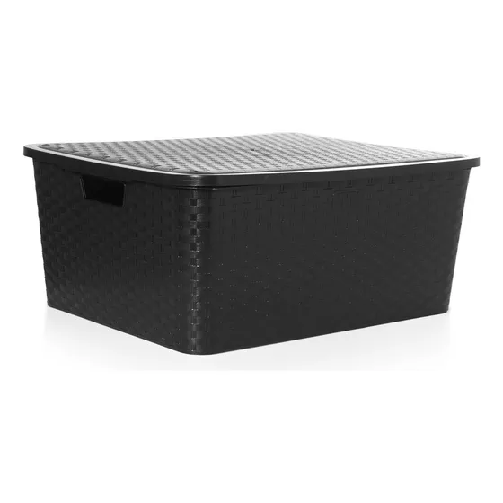 Caja Organizadora Simil Rattan Grande Xl Pack X 4 Premium