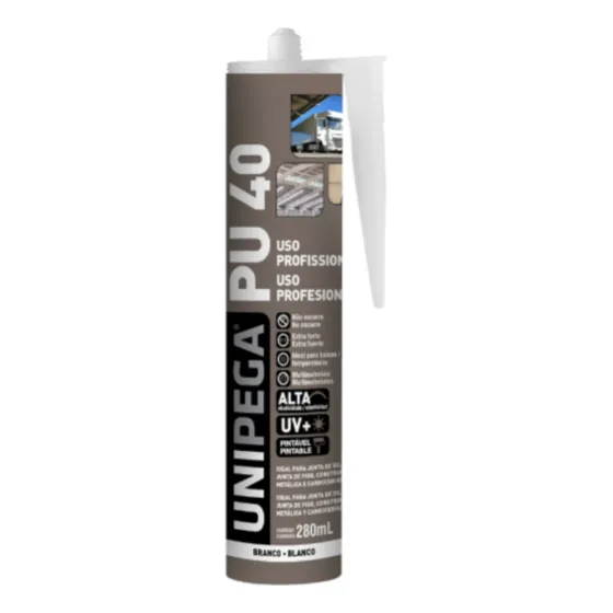 Sellador De Poliuretano Pu40 Blanco Unipega 280g - Adhesivo Flexible Y Resistente, Ideal Para Sellado En Juntas Y Pegado De Múltiples Materiales, Alta Resistencia A La Intemperie, Secado Rápido