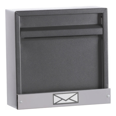 Caixa De Correio Carta Grade Horizontal Preta C/ Inox Caixa De Correio Carta Grade Horizontal Preta C/ Inox
