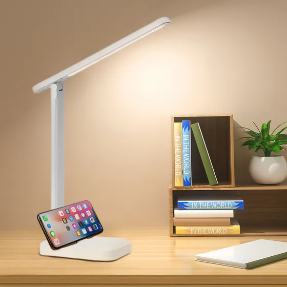 Lámpara De Escritorio Led Recargable Usb 4000mah Lamparas Giratorias 3 Temperaturas de Color Brillo Ajustable Lampara de Escritorio Flexible