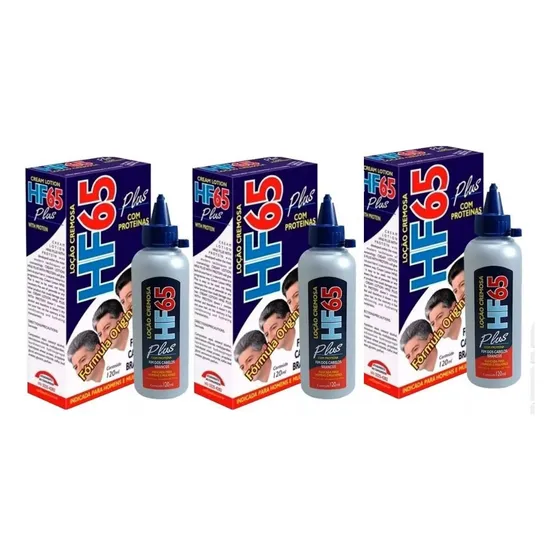 3 Loções Cremosa Hf 65 Plus 120ml (cada)