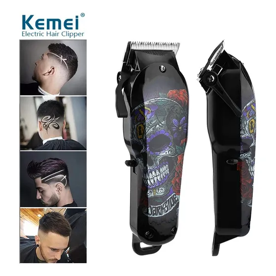 Maquina De Afeitar Eléctrica Profesional Kemei Recargable
