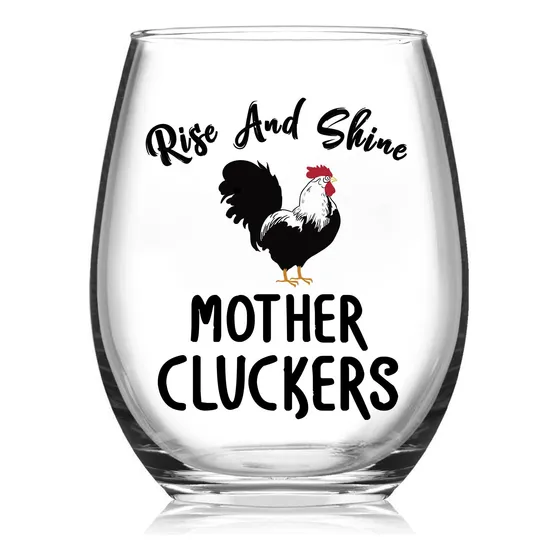 Copa Vino Tallo Para Mujer Madre Gallo Amante Pollo Hermana