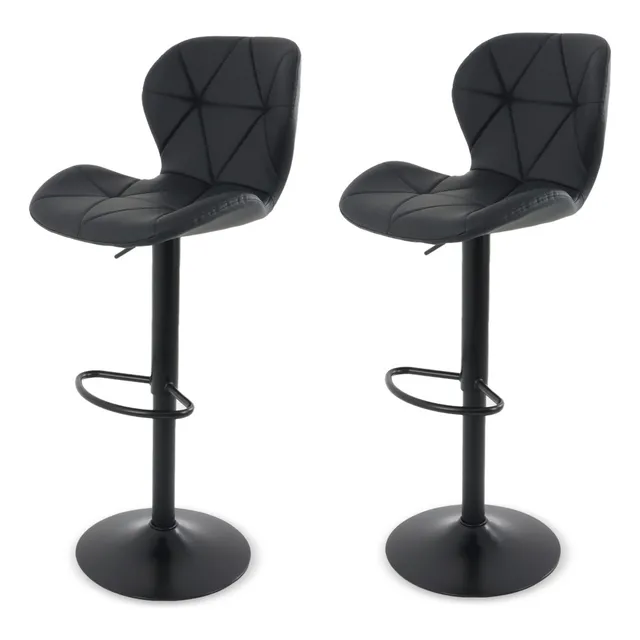 Bancos De Bar Y Barra Cocina Ajustable Diseño Elegante 2pz Acabado de la estructura Mate Color Negro