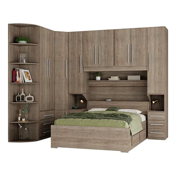 Guarda-roupa De Canto Com Cama Baú Queen-size E Cantoneira 1