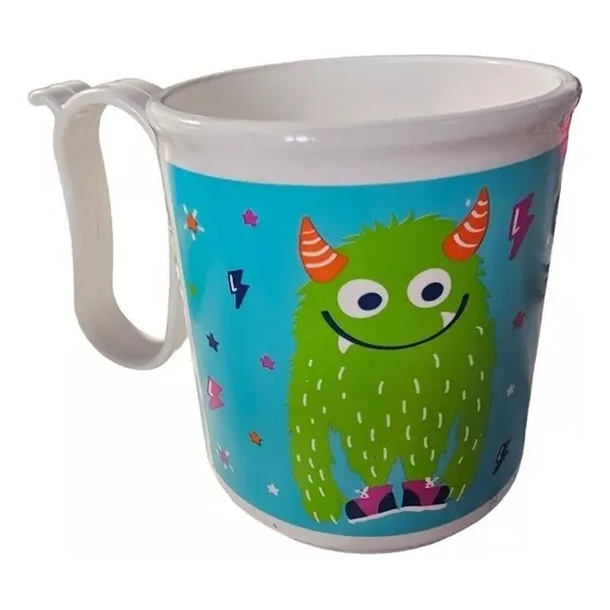 Taza Infantil 280ml Apta Microondas Tupperware® 0% Bpa Verde Monstruito