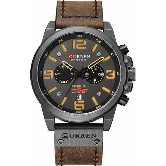 Reloj De Cuero De Lujo Curren Para Hombre Chronograph 8314