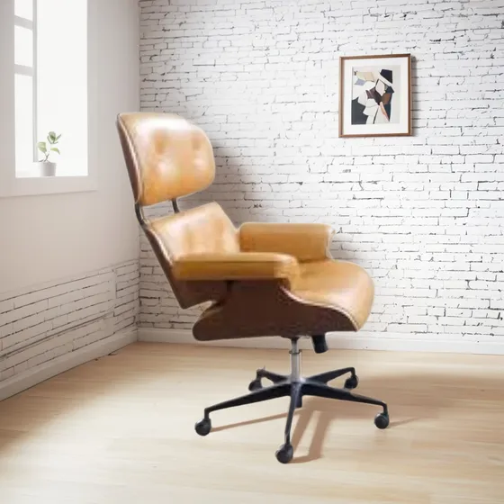 Poltrona Charles Eames Executiva - Office Caramelo