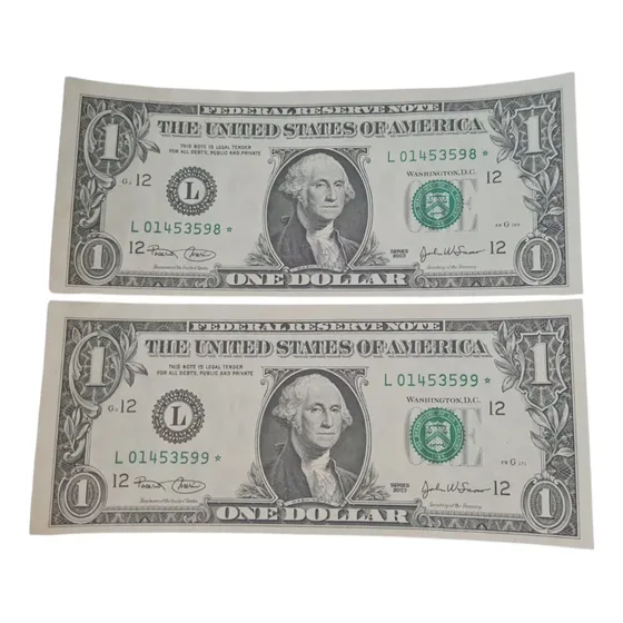 Billete De 1 Dolar Usa Año 2003 Estrella