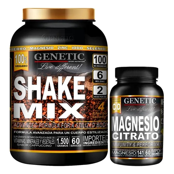 60 Días Batido Diet Shake Mix Magnesio Citrato Vit C Genetic