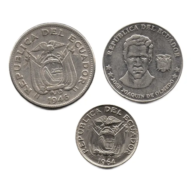 Ecuador 10, 25 Centavos Y 1 Sucre 1946 - 2000