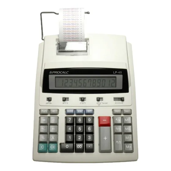 Calculadora De Impressão Lp45 Procalc Bivolt Cor Bege