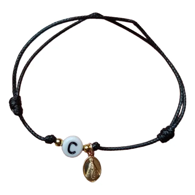 Pulsera Virgen Del Valle Con Letra Acrilica