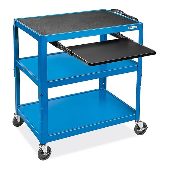 Carrito Para Computadora - 86x51cm, Azul - Uline - H-6746blu