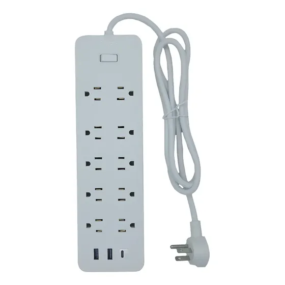 Multicontacto 1hora Con 10 Tomas 2 Usb-a 1 Usb-c Cable 1.5m Color Blanco | Cuotas sin interés