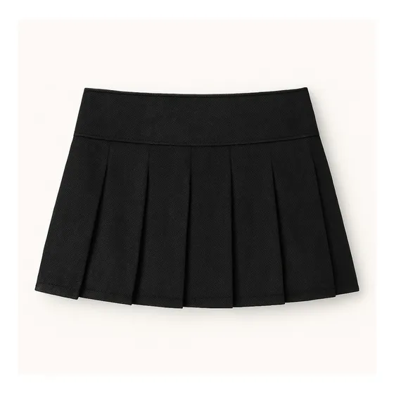 Falda Mujer Mini Tableada Simil Jean Tiro Bajo